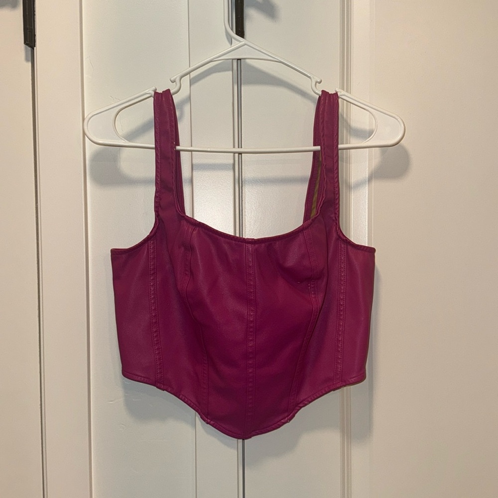 Sincerely Jules Pleather Corset Style Tank